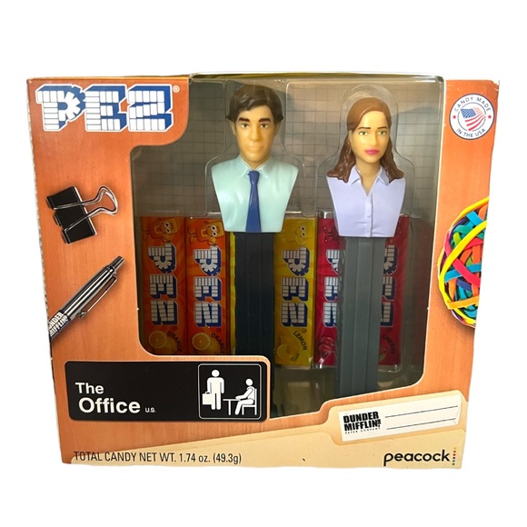 The Office Pam and Jim PEZ Dispensers New in Office Themed Box with PEZ Candy - Picture 1 of 6